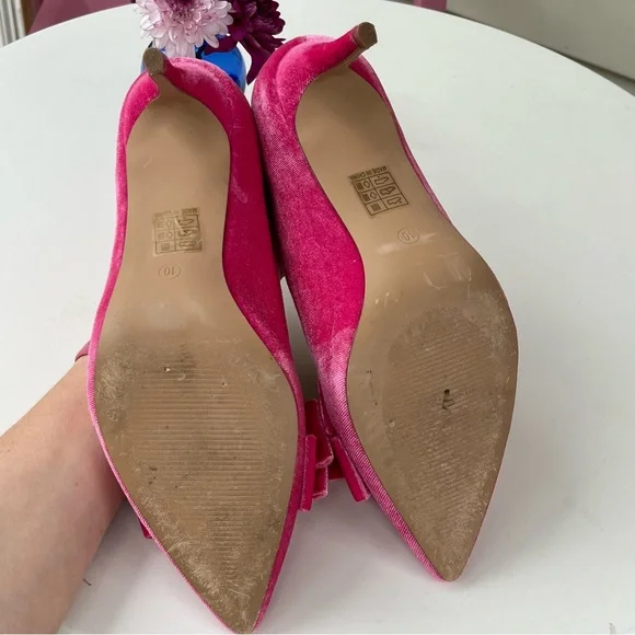 Journee Collection Crystol Pink Velvet Heels NWOT - Picture 5 of 15
